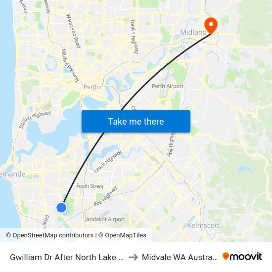 Gwilliam Dr After North Lake Rd to Midvale WA Australia map
