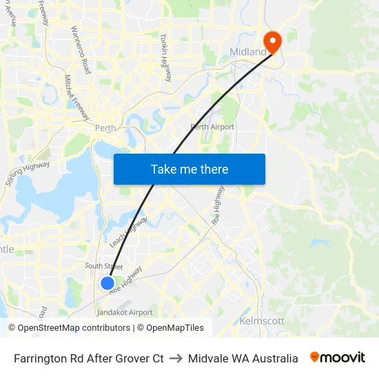 Farrington Rd After Grover Ct to Midvale WA Australia map