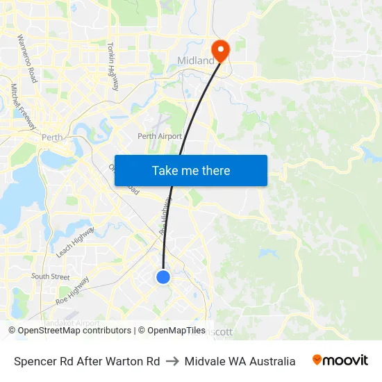 Spencer Rd After Warton Rd to Midvale WA Australia map