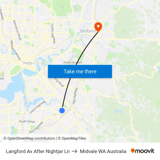 Langford Av After Nightjar Ln to Midvale WA Australia map