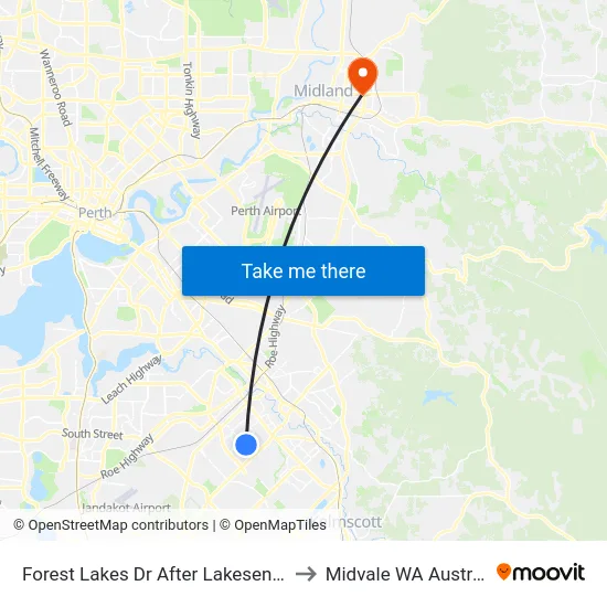 Forest Lakes Dr After Lakesend Rd to Midvale WA Australia map