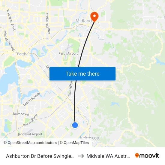 Ashburton Dr Before Swingler St to Midvale WA Australia map
