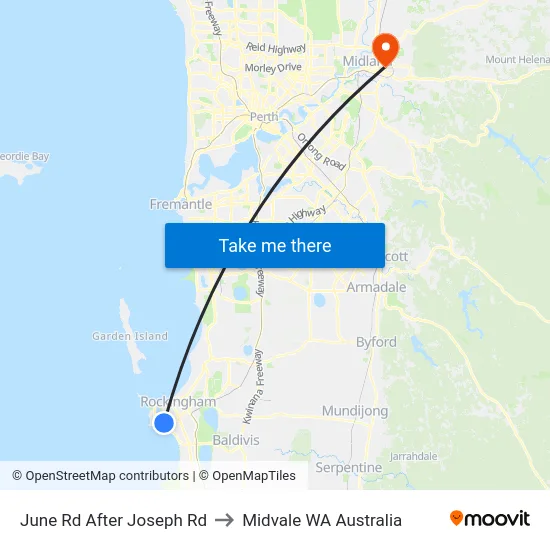 June Rd After Joseph Rd to Midvale WA Australia map