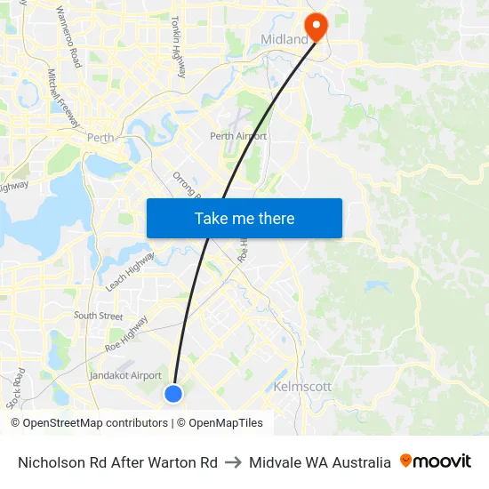 Nicholson Rd After Warton Rd to Midvale WA Australia map