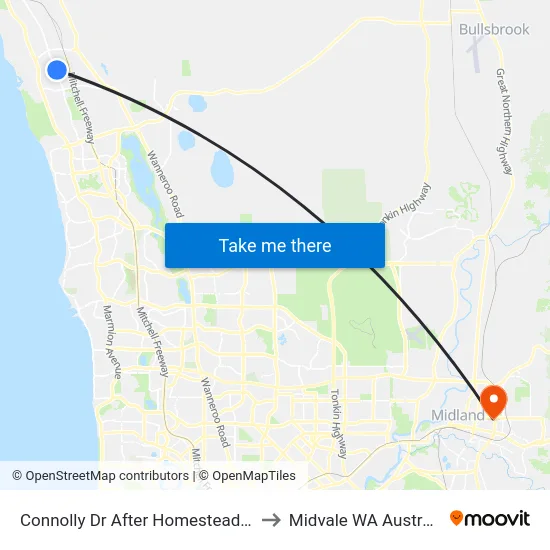 Connolly Dr After Homestead Rd to Midvale WA Australia map