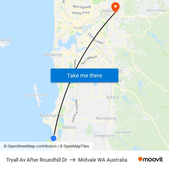Tryall Av After Roundhill Dr to Midvale WA Australia map