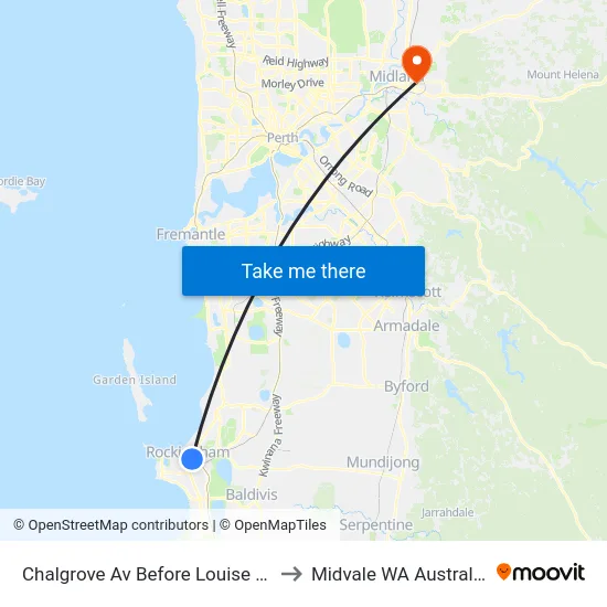 Chalgrove Av Before Louise St to Midvale WA Australia map