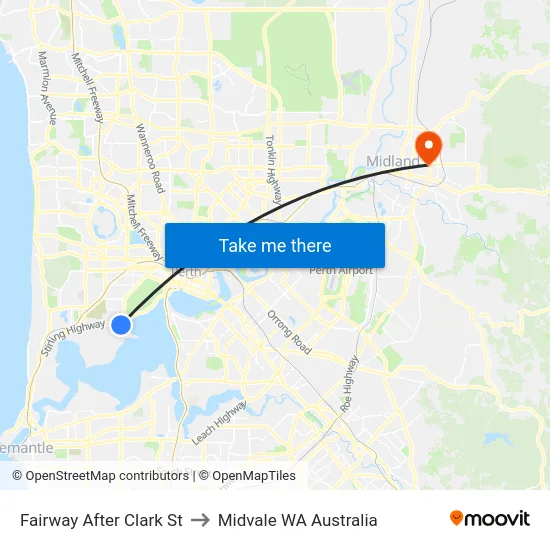 Fairway   After Clark St to Midvale WA Australia map