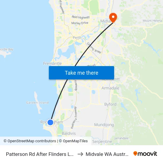 Patterson Rd After Flinders Lane to Midvale WA Australia map