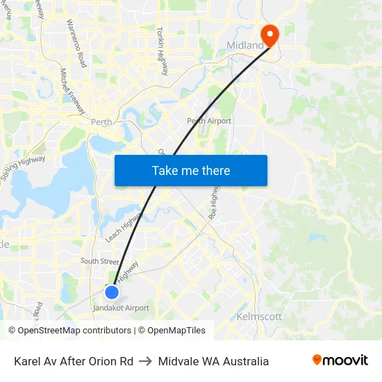 Karel Av After Orion Rd to Midvale WA Australia map