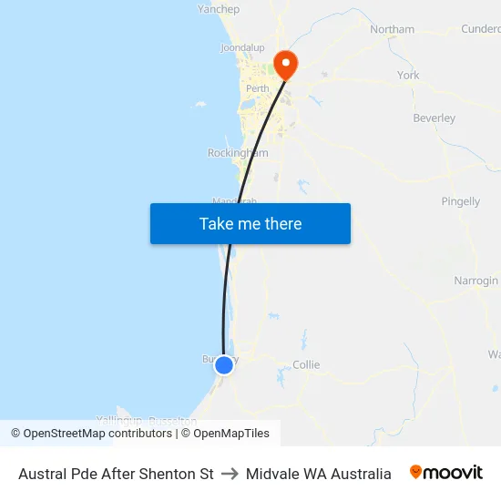 Austral Pde After Shenton St to Midvale WA Australia map