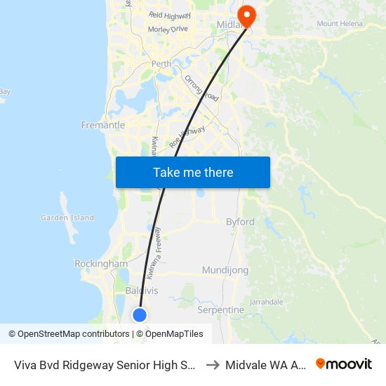 Viva Bvd Ridgeway Senior High School Stand 1 to Midvale WA Australia map