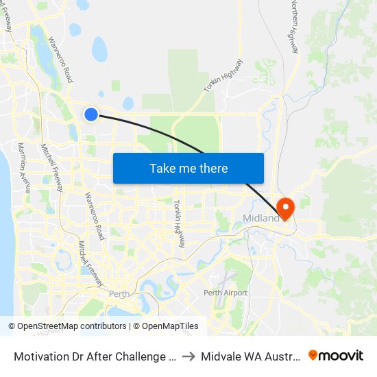 Motivation Dr After Challenge Bvd to Midvale WA Australia map