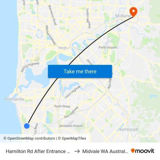 Hamilton Rd After Entrance Rd to Midvale WA Australia map
