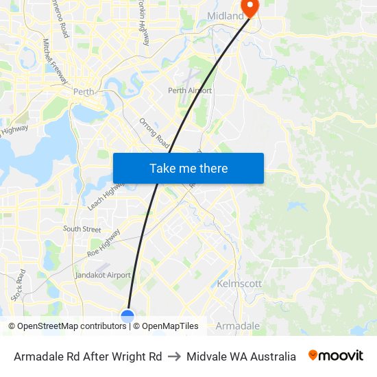 Armadale Rd After Wright Rd to Midvale WA Australia map