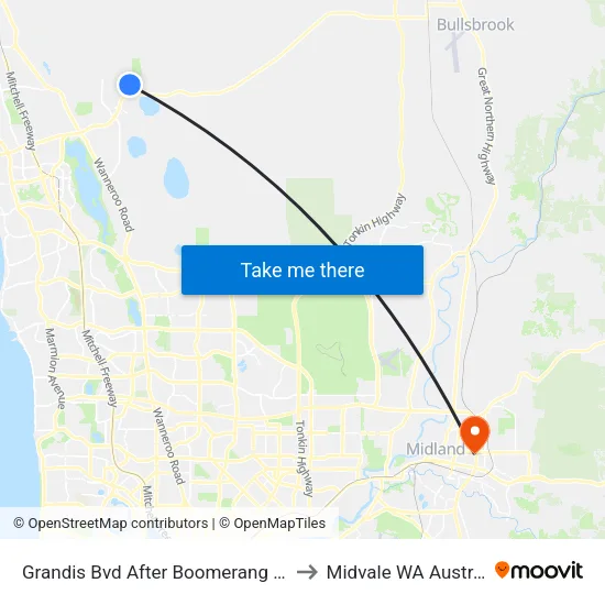 Grandis Bvd After Boomerang Loop to Midvale WA Australia map