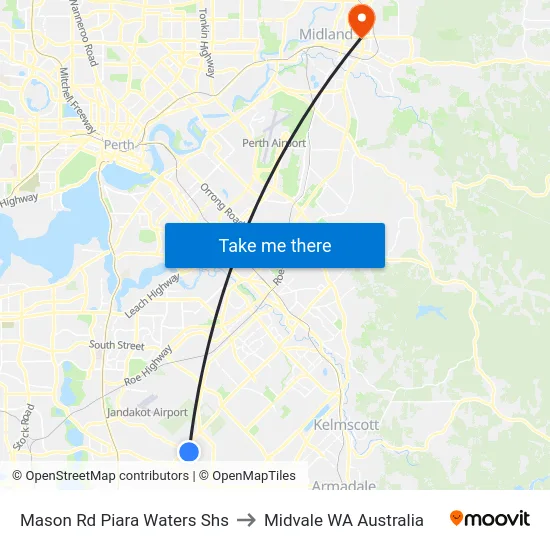 Mason Rd Piara Waters Shs to Midvale WA Australia map