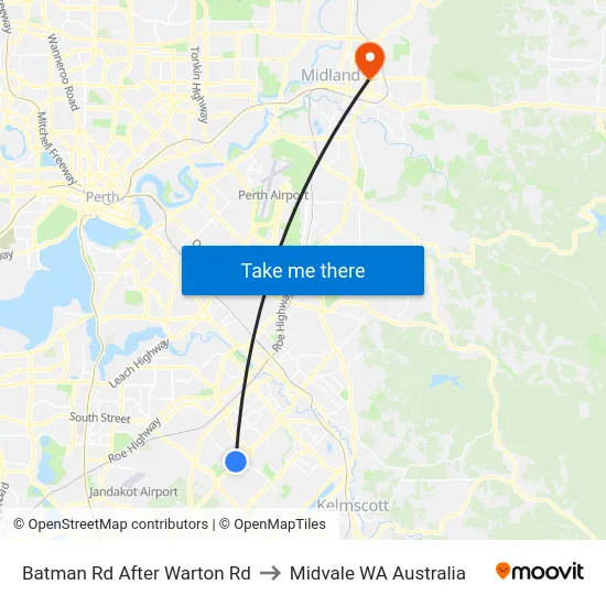 Batman Rd After Warton Rd to Midvale WA Australia map