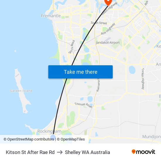 Kitson St After Rae Rd to Shelley WA Australia map