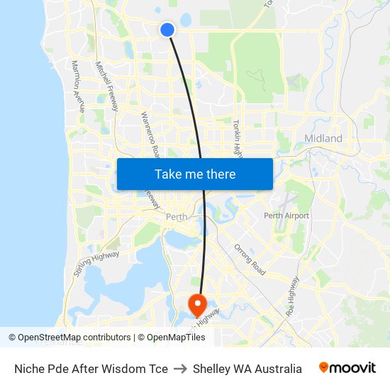 Niche Pde After Wisdom Tce to Shelley WA Australia map