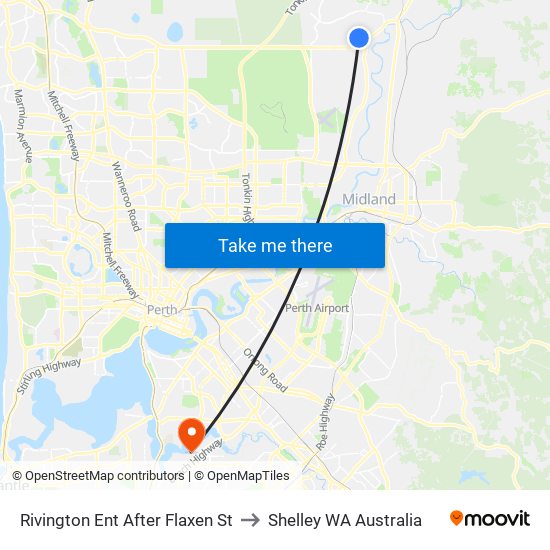 Rivington Ent After Flaxen St to Shelley WA Australia map