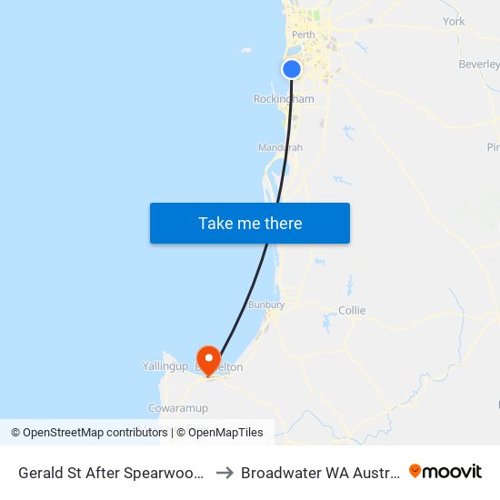 Gerald St After Spearwood Av to Broadwater WA Australia map