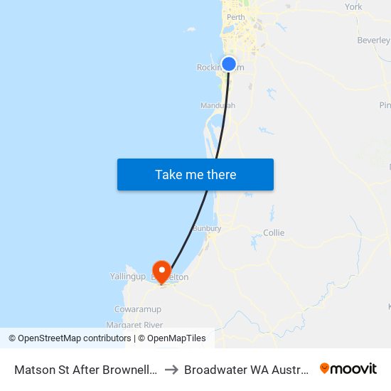 Matson St After Brownell Cr to Broadwater WA Australia map