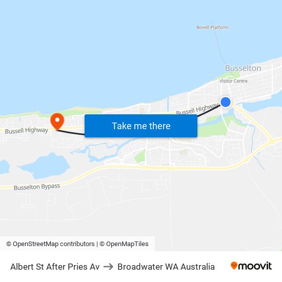 Albert St After Pries Av to Broadwater WA Australia map
