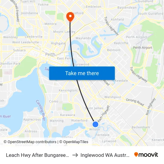 Leach Hwy After Bungaree Rd to Inglewood WA Australia map