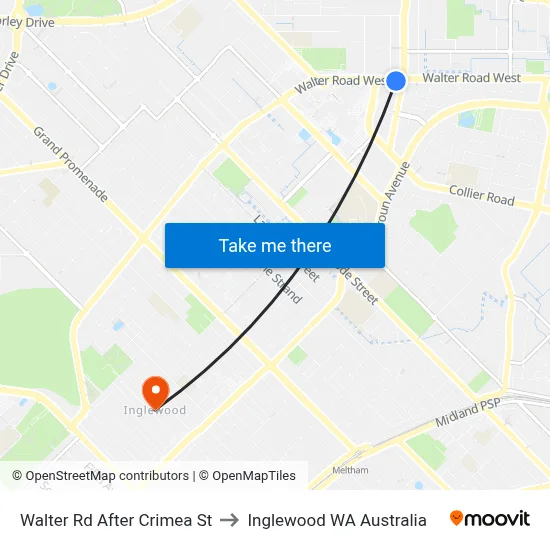 Walter Rd After Crimea St to Inglewood WA Australia map