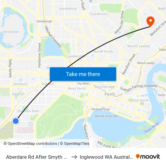 Aberdare Rd After Smyth Rd to Inglewood WA Australia map