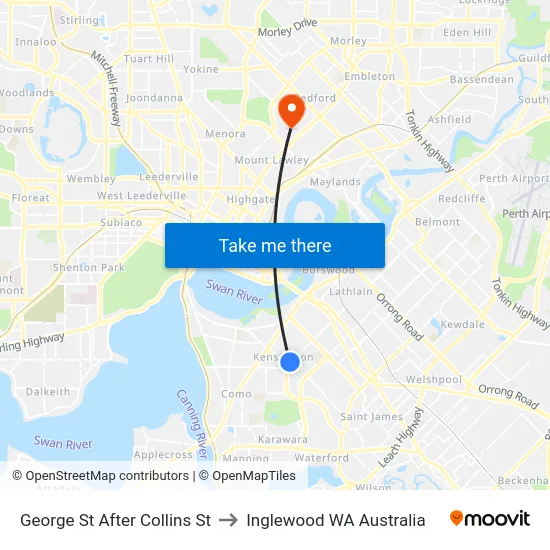 George St After Collins St to Inglewood WA Australia map