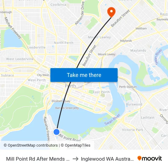 Mill Point Rd After Mends St to Inglewood WA Australia map