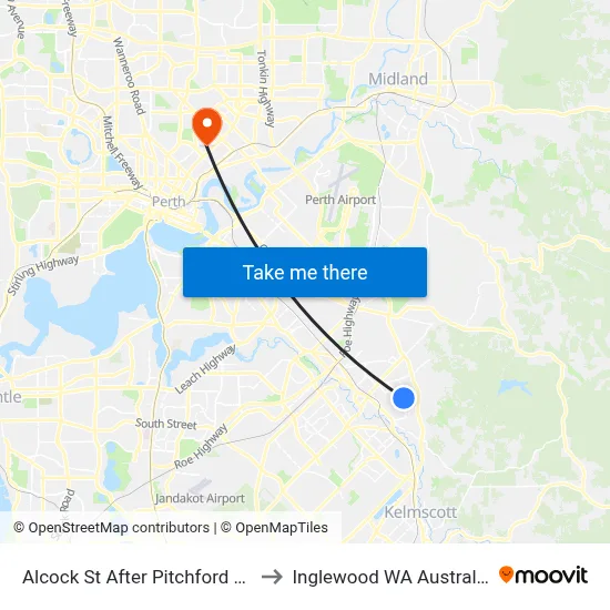 Alcock St After Pitchford Av to Inglewood WA Australia map