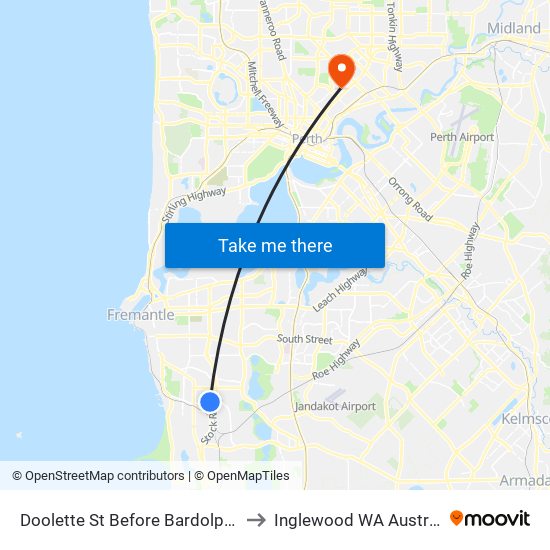 Doolette St Before Bardolph Rd to Inglewood WA Australia map