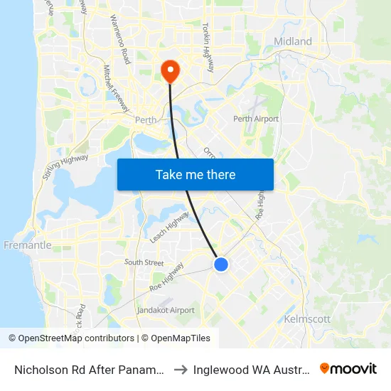 Nicholson Rd After Panama St to Inglewood WA Australia map