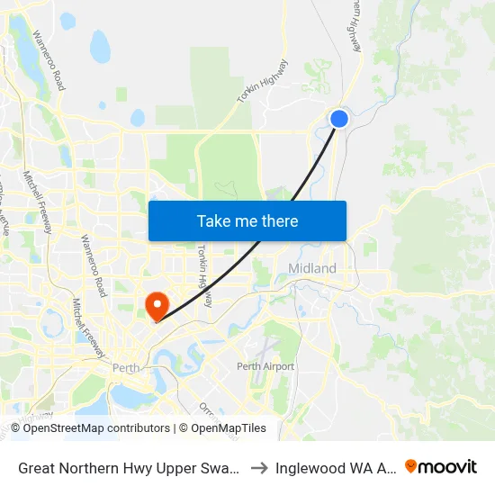 Great Northern Hwy Upper Swan Primary S1 to Inglewood WA Australia map