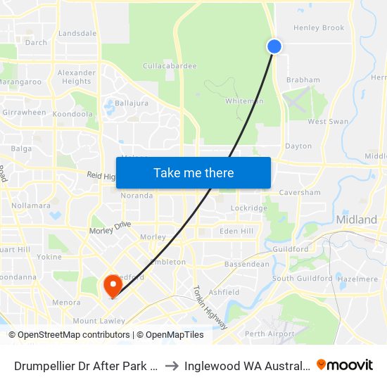 Drumpellier Dr After Park St to Inglewood WA Australia map