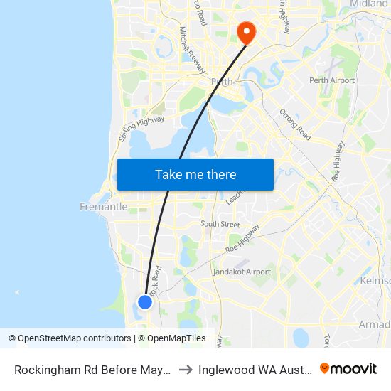 Rockingham Rd Before Mayor Rd to Inglewood WA Australia map