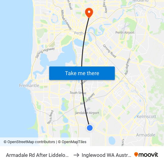 Armadale Rd After Liddelow Rd to Inglewood WA Australia map