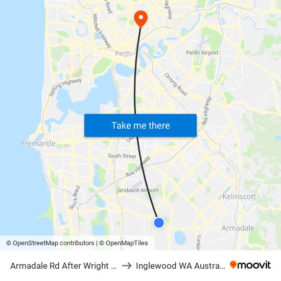 Armadale Rd After Wright Rd to Inglewood WA Australia map