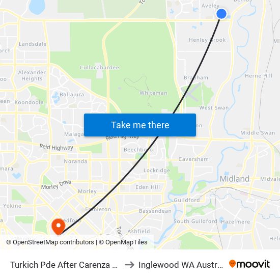 Turkich Pde After Carenza Link to Inglewood WA Australia map