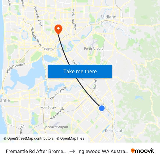 Fremantle Rd After Brome St to Inglewood WA Australia map