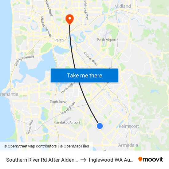 Southern River Rd After Aldenham Dr to Inglewood WA Australia map