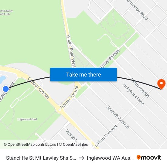 Stancliffe St Mt Lawley Shs Stand 2 to Inglewood WA Australia map