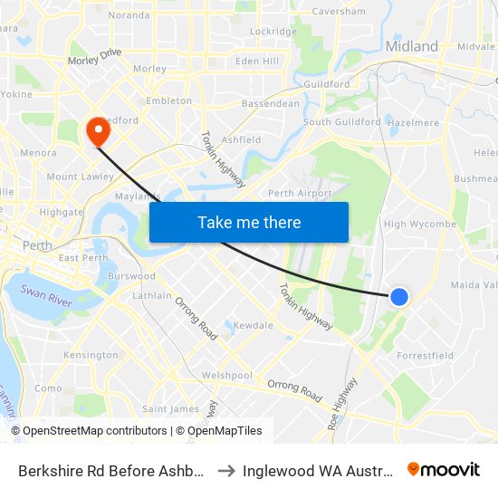 Berkshire Rd Before Ashby Cl to Inglewood WA Australia map