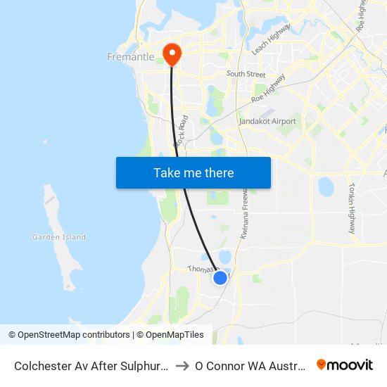Colchester Av After Sulphur Rd to O Connor WA Australia map