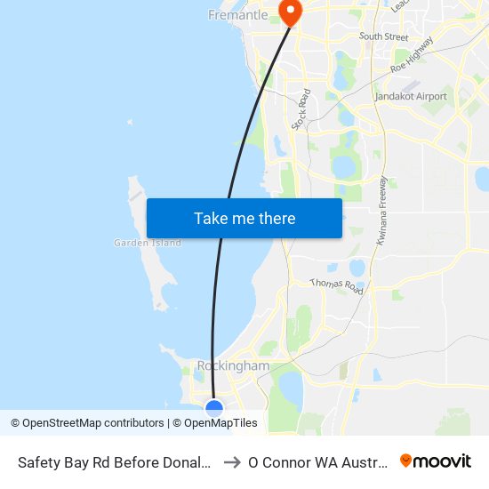 Safety Bay Rd Before Donald Dr to O Connor WA Australia map