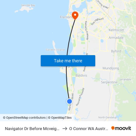 Navigator Dr Before Mcveigh St to O Connor WA Australia map
