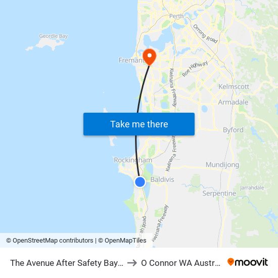 The Avenue   After Safety Bay Rd to O Connor WA Australia map